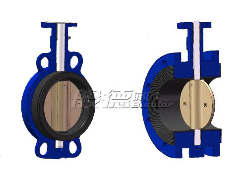 对夹蝶阀结构和法兰蝶阀结构